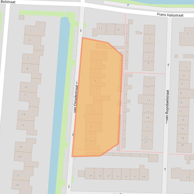 Kaart van postcodegebied 2391ED.