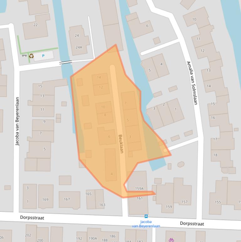 Kaart van postcodegebied 2391EE.