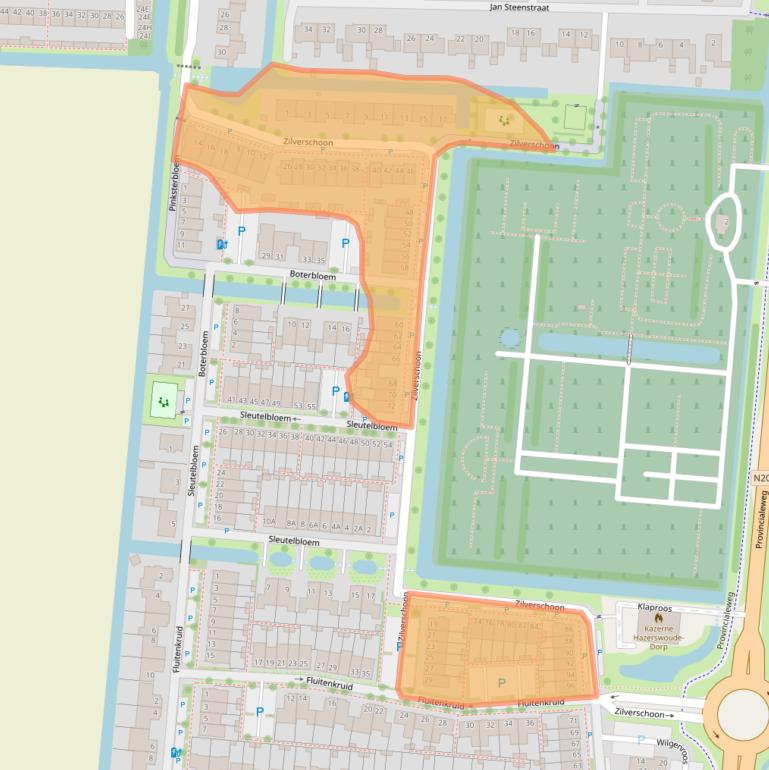 Kaart van postcodegebied 2391EM.
