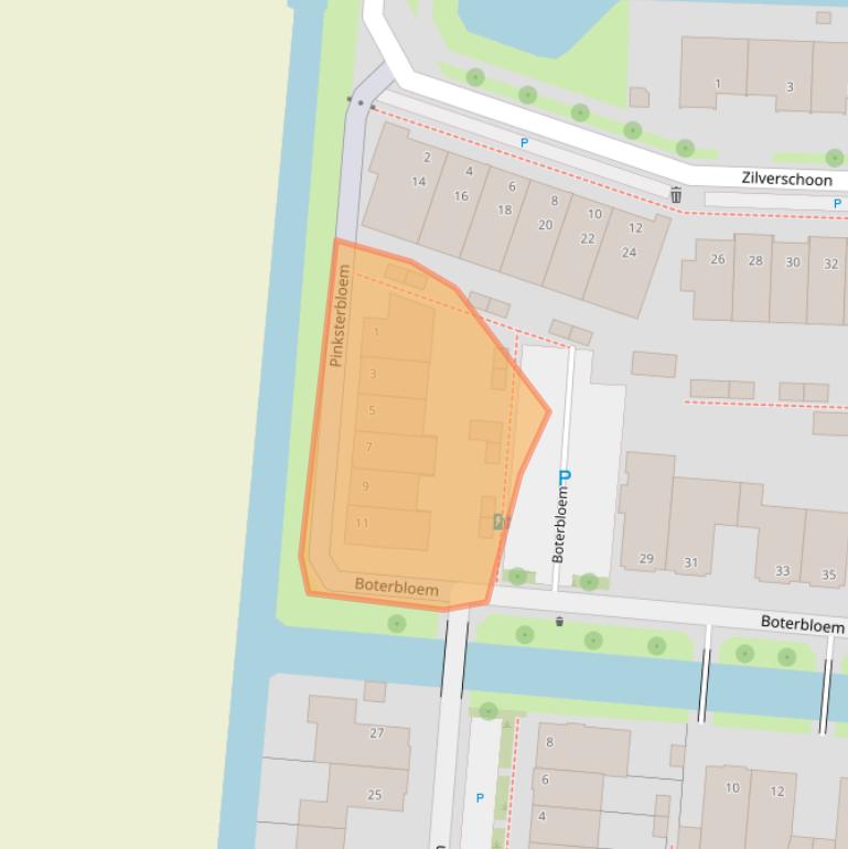 Kaart van postcodegebied 2391EN.