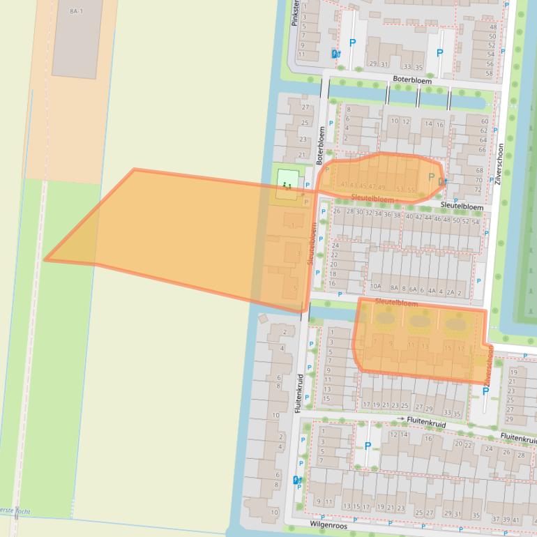 Kaart van postcodegebied 2391ES.