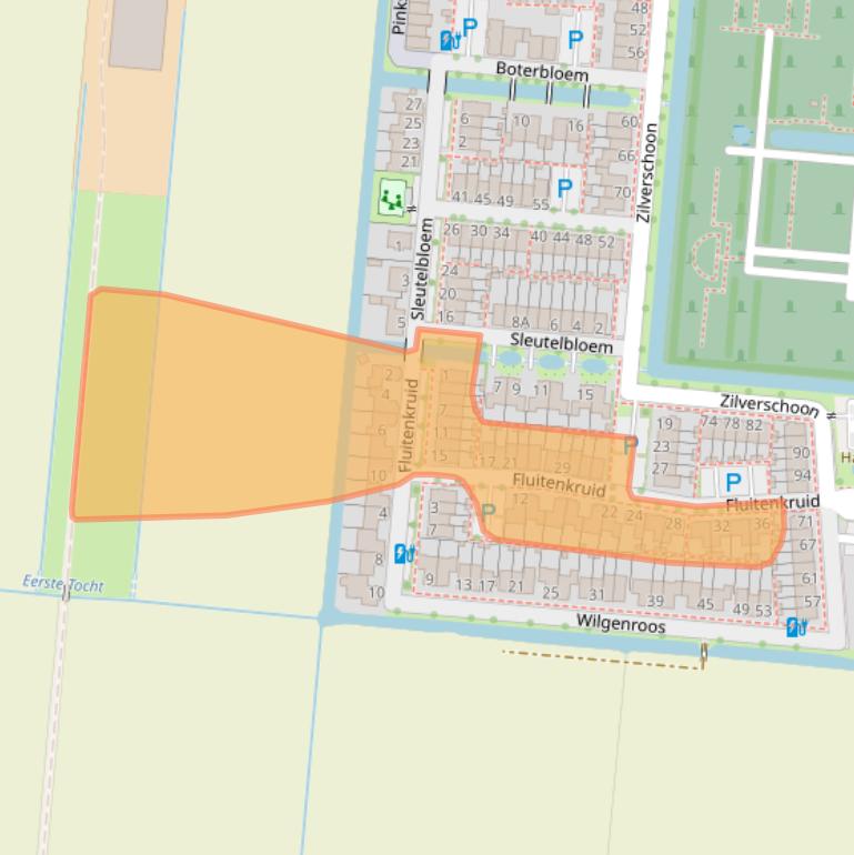 Kaart van postcodegebied 2391ET.