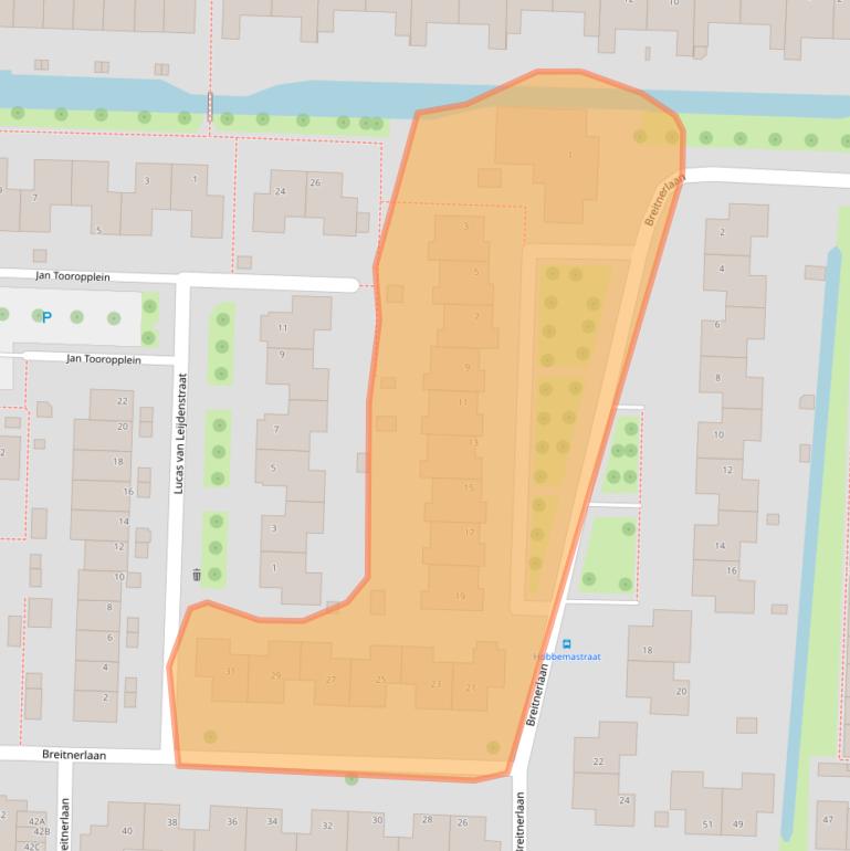 Kaart van postcodegebied 2391GA.