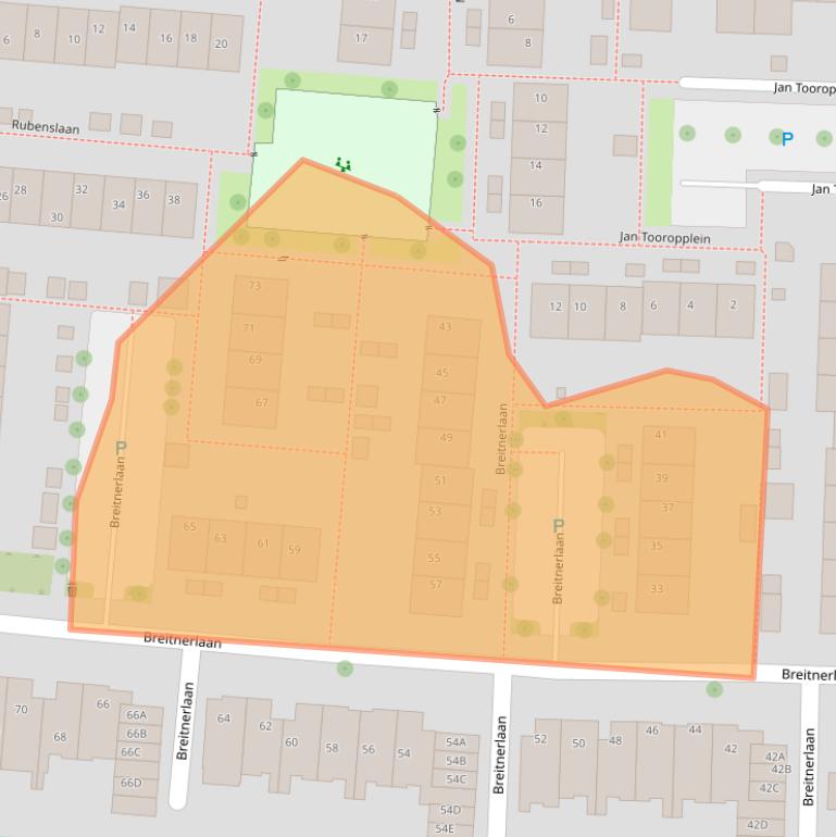 Kaart van postcodegebied 2391GB.