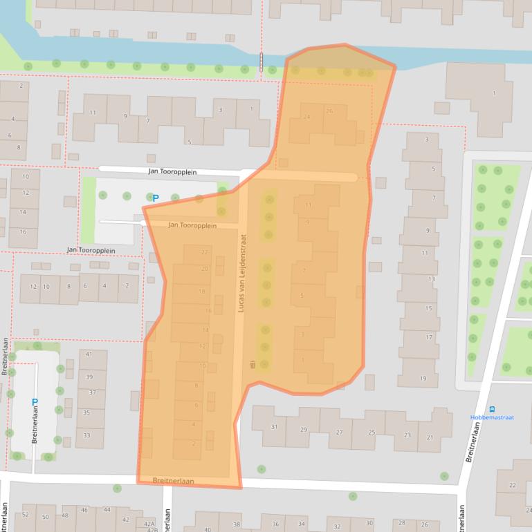 Kaart van postcodegebied 2391GE.