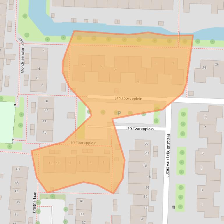 Kaart van postcodegebied 2391GG.