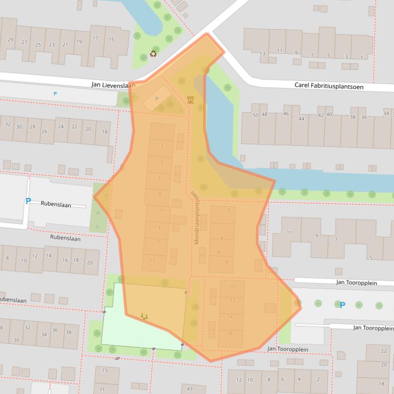 Kaart van postcodegebied 2391GH.