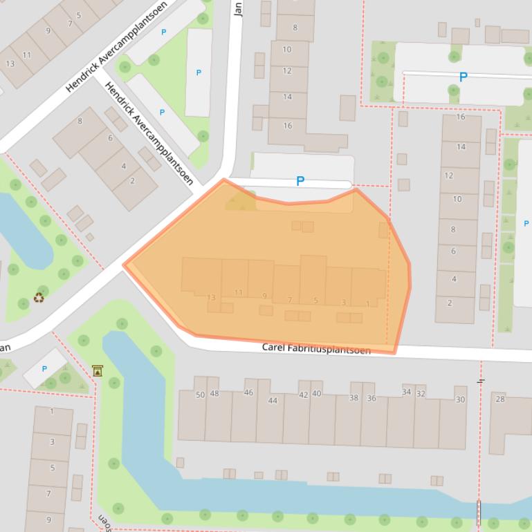 Kaart van postcodegebied 2391GP.