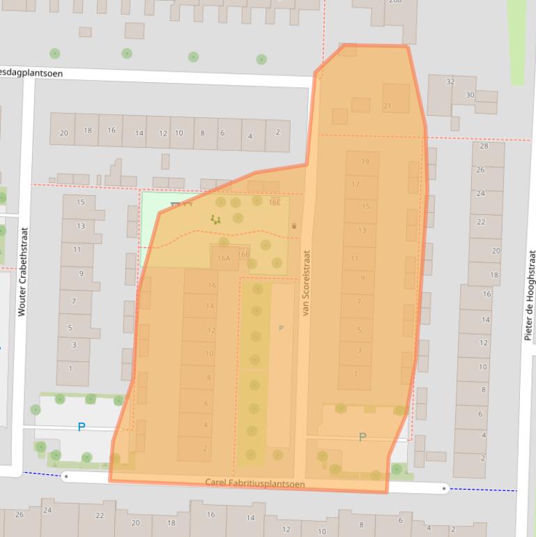 Kaart van postcodegebied 2391GT.