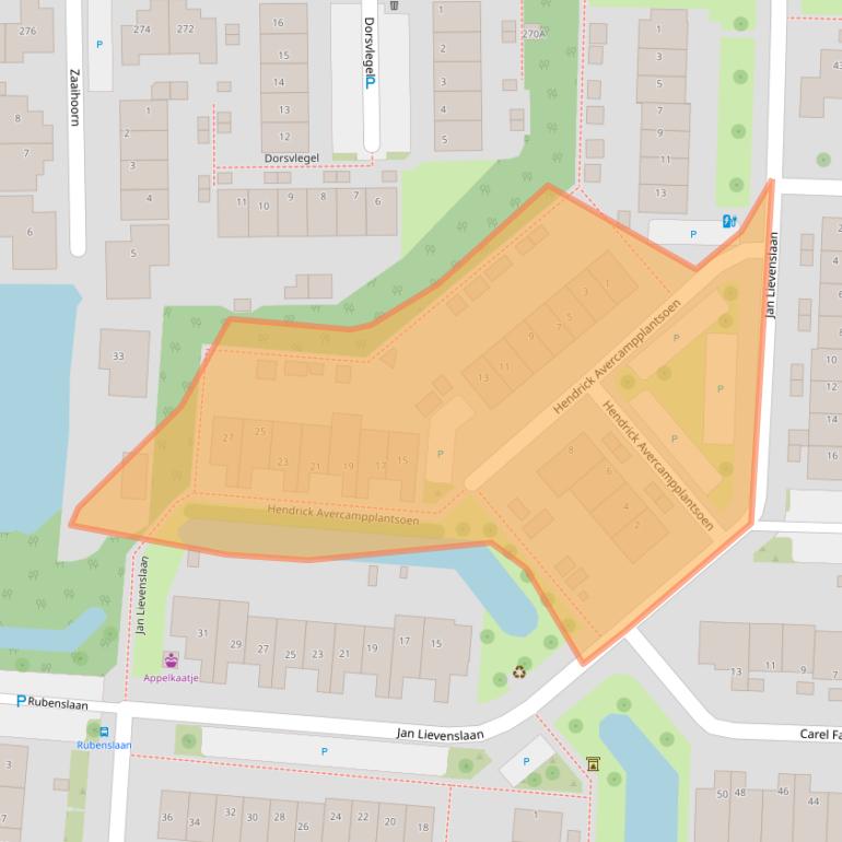 Kaart van postcodegebied 2391GZ.