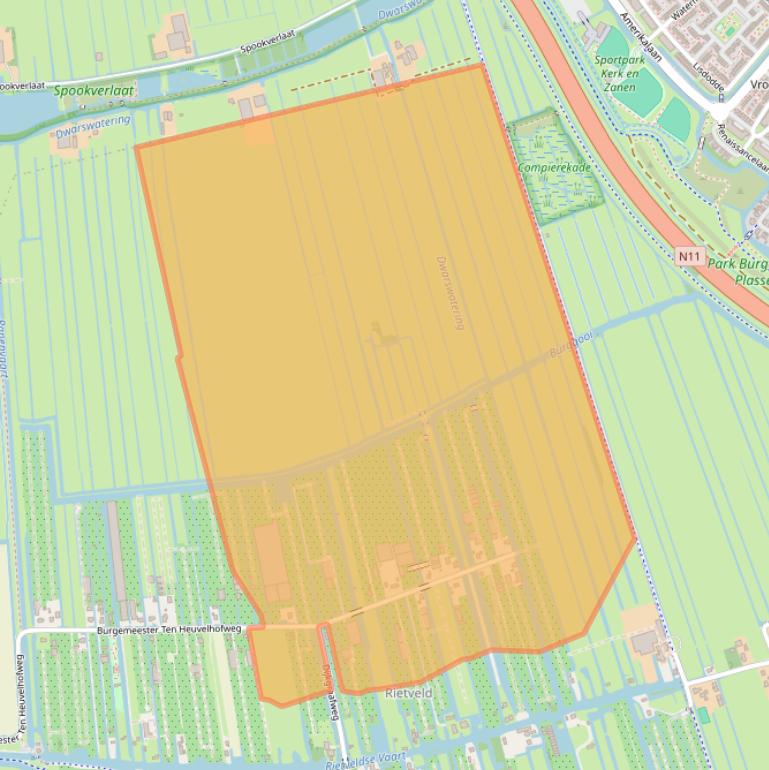 Kaart van postcodegebied 2391MA.