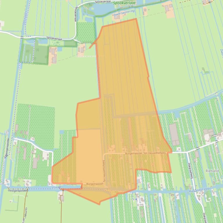 Kaart van postcodegebied 2391MB.
