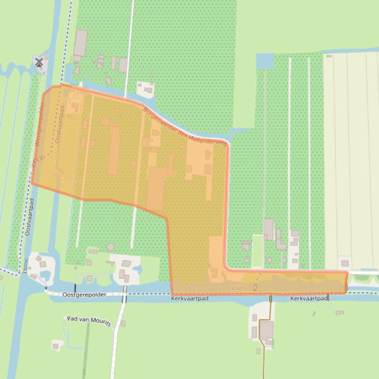 Kaart van postcodegebied 2391MC.