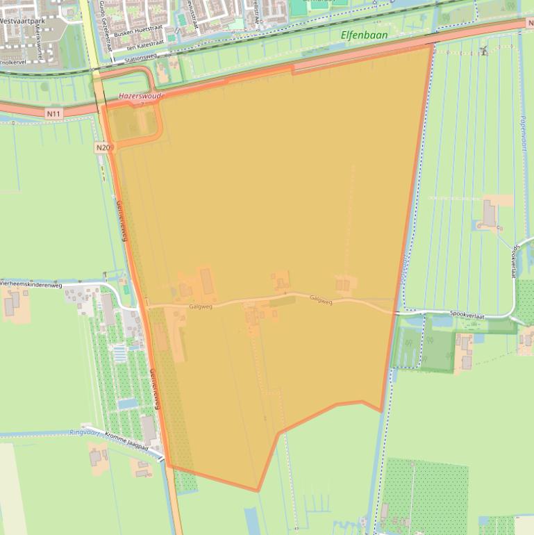 Kaart van postcodegebied 2391MV.