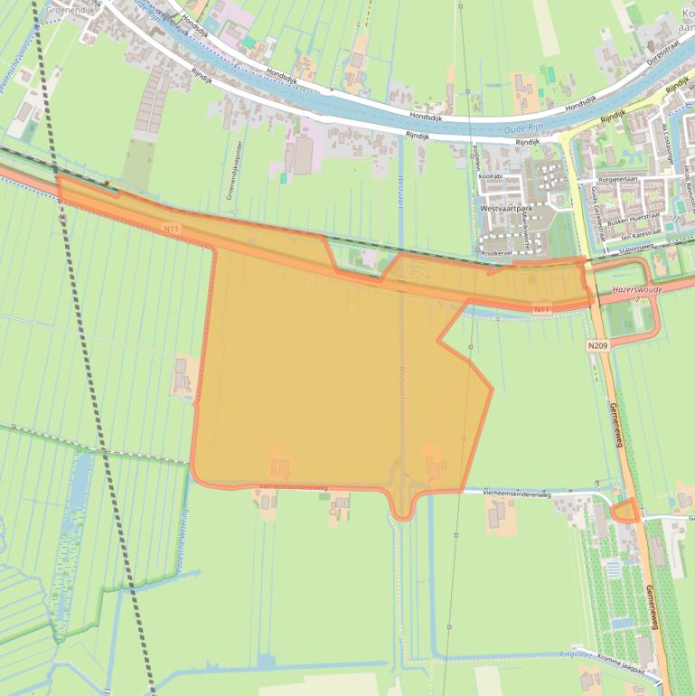 Kaart van postcodegebied 2391MX.