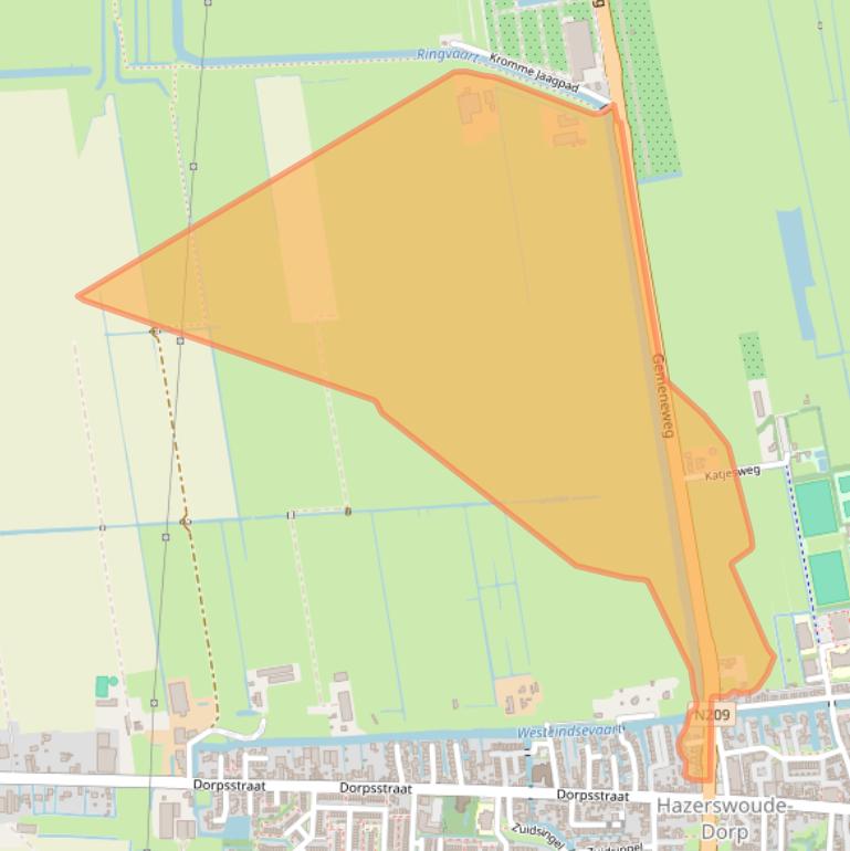 Kaart van postcodegebied 2391NA.