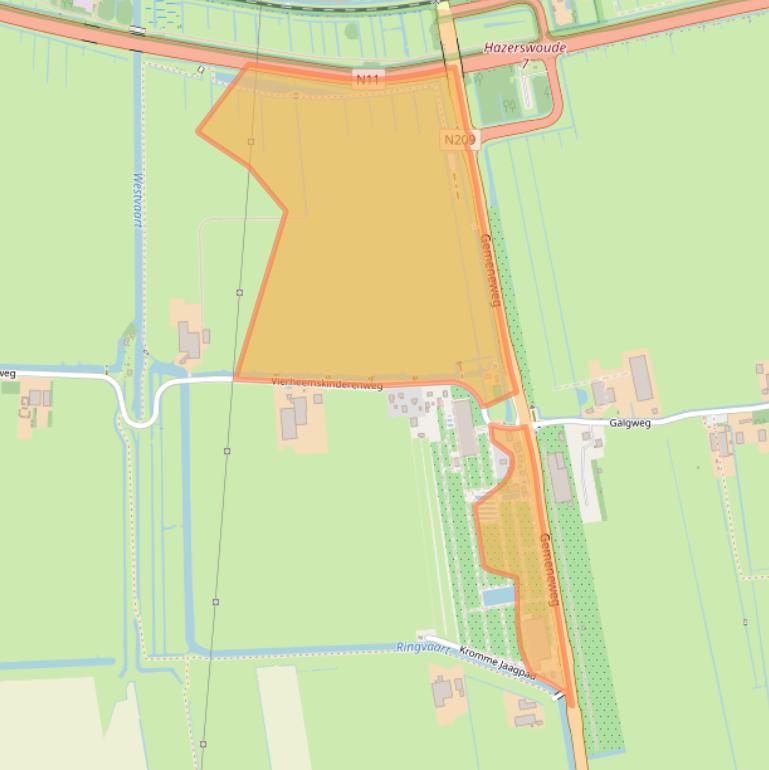 Kaart van postcodegebied 2391NB.