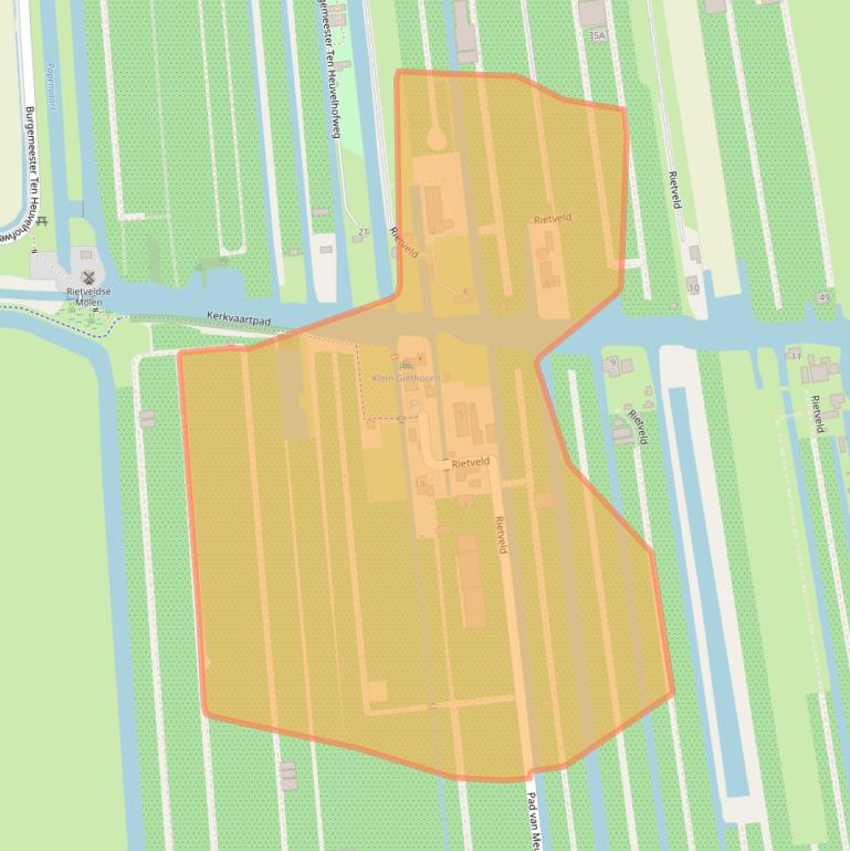 Kaart van postcodegebied 2391NH.