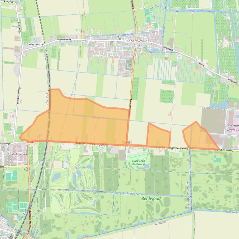 Kaart van postcodegebied 2391NR.