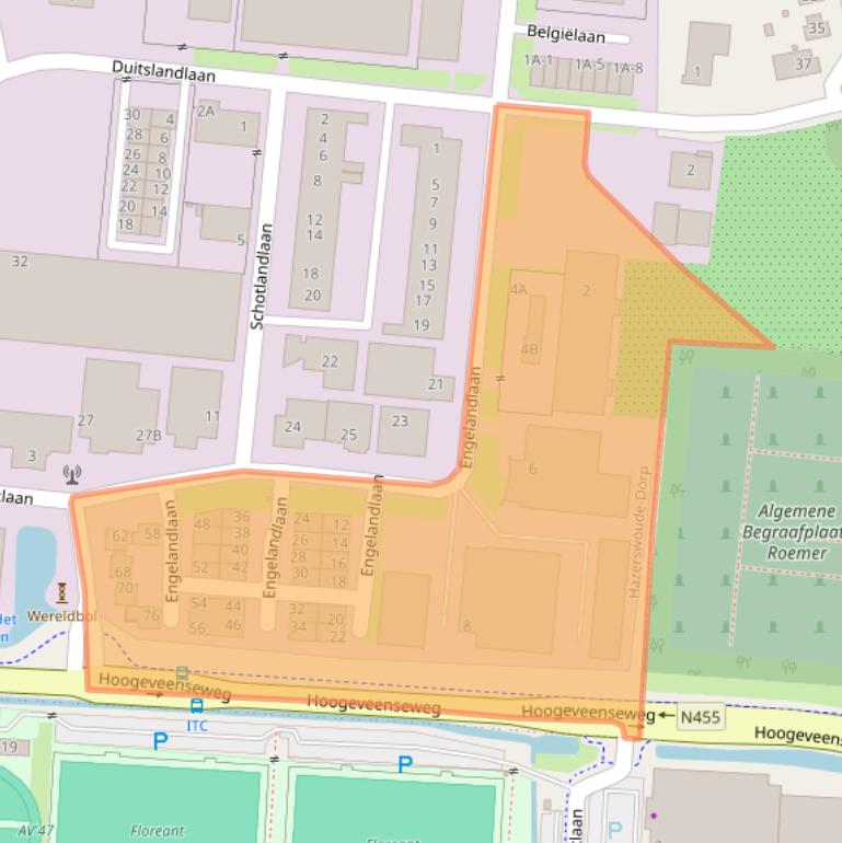 Kaart van postcodegebied 2391PN.