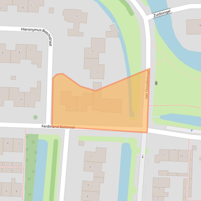 Kaart van postcodegebied 2391VE.