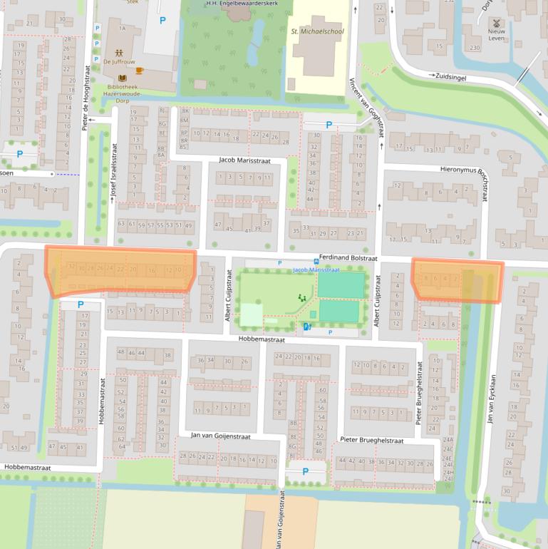 Kaart van postcodegebied 2391VJ.