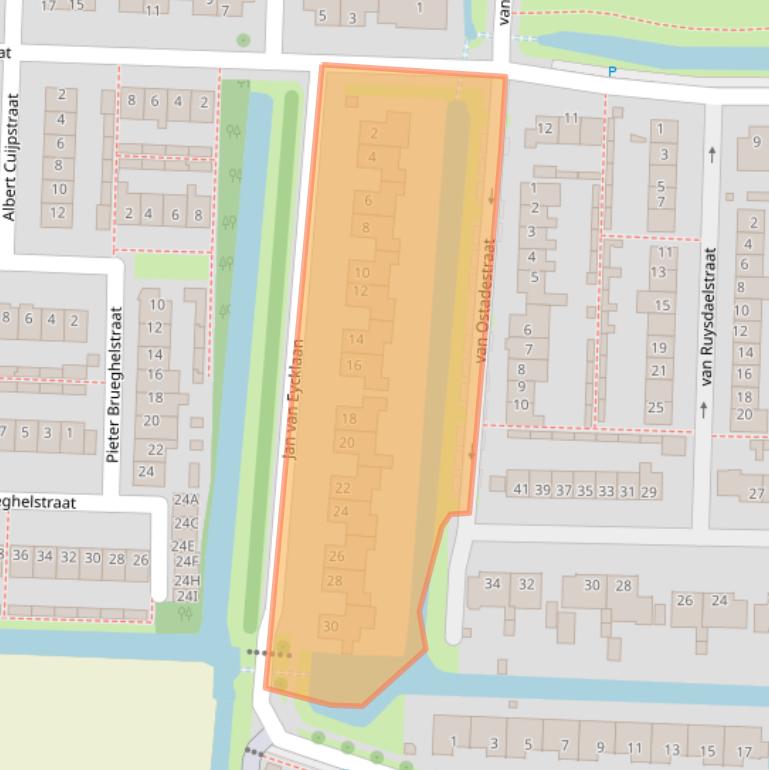 Kaart van postcodegebied 2391VN.
