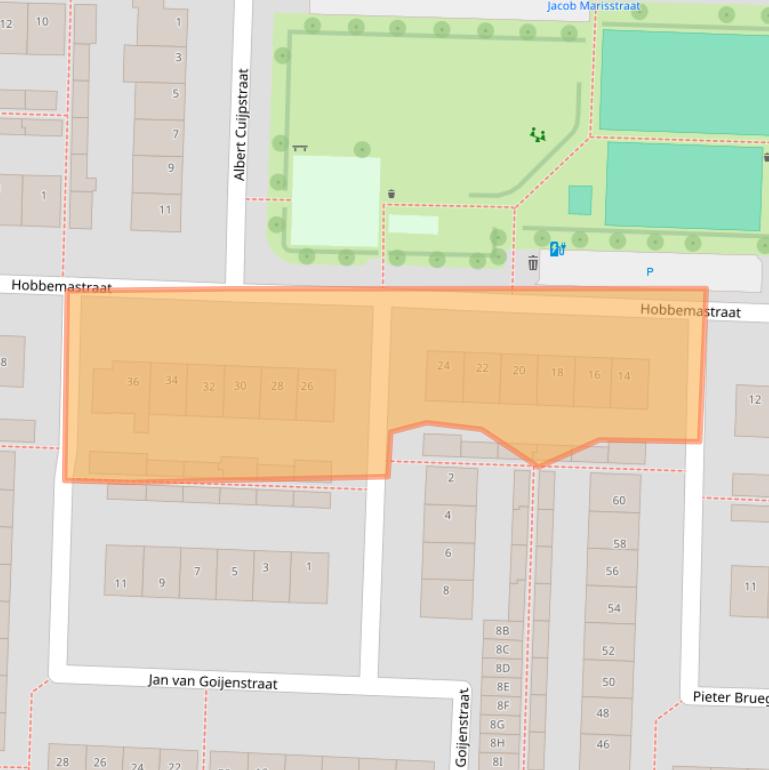 Kaart van postcodegebied 2391XD.