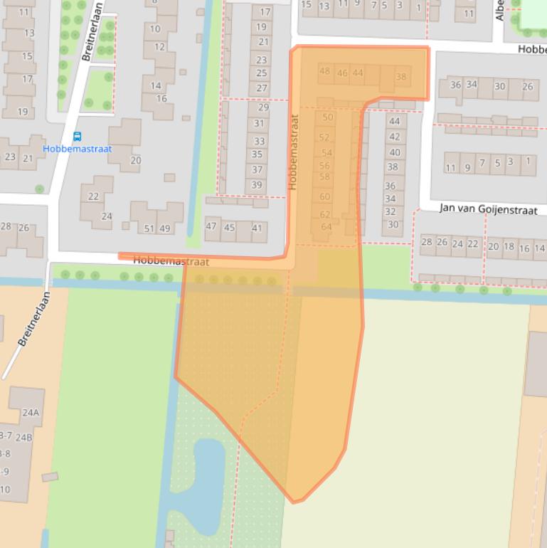 Kaart van postcodegebied 2391XE.
