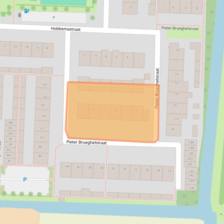 Kaart van postcodegebied 2391XG.