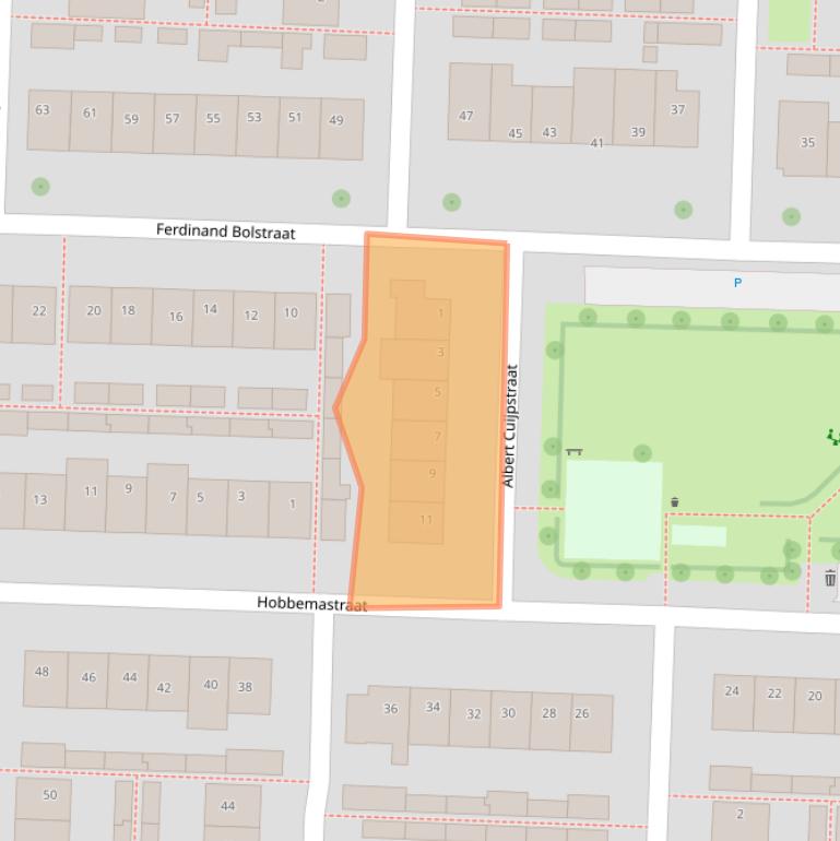 Kaart van postcodegebied 2391XM.