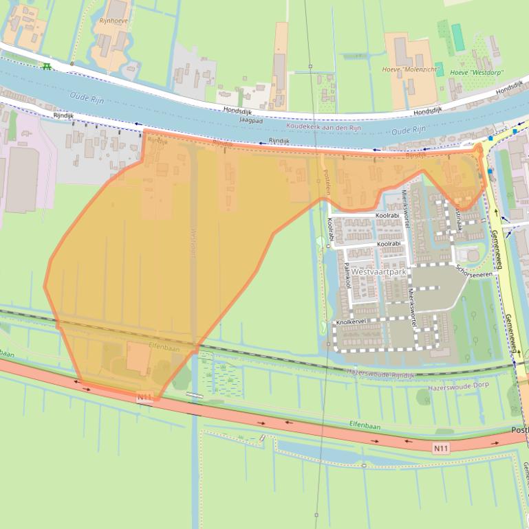 Kaart van postcodegebied 2394AE.