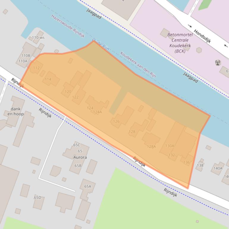 Kaart van postcodegebied 2394AK.