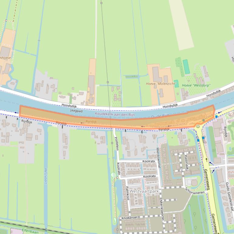 Kaart van postcodegebied 2394AM.