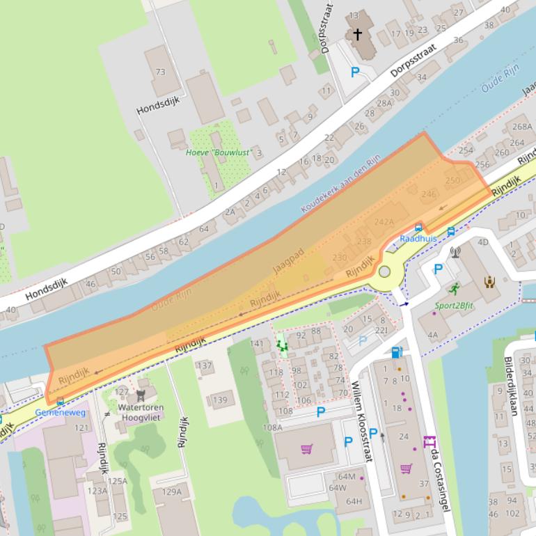 Kaart van postcodegebied 2394AN.