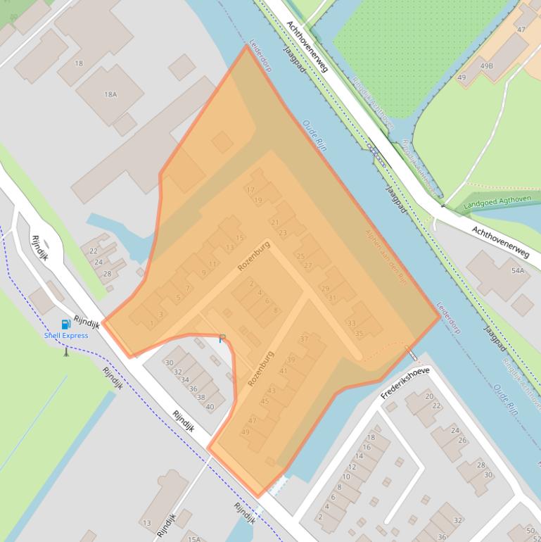 Kaart van postcodegebied 2394AX.