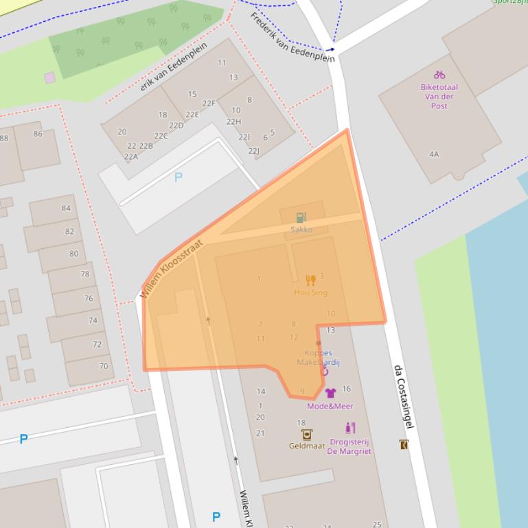 Kaart van postcodegebied 2394BG.