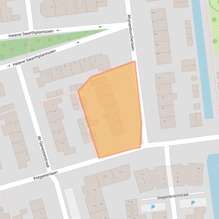 Kaart van postcodegebied 2394CS.