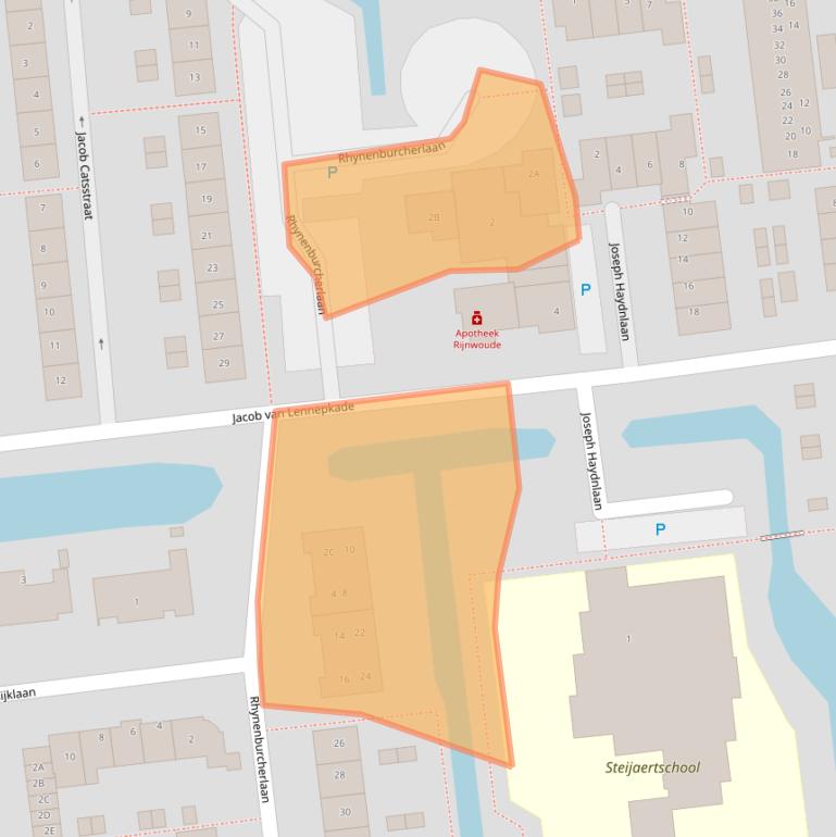 Kaart van postcodegebied 2394CT.