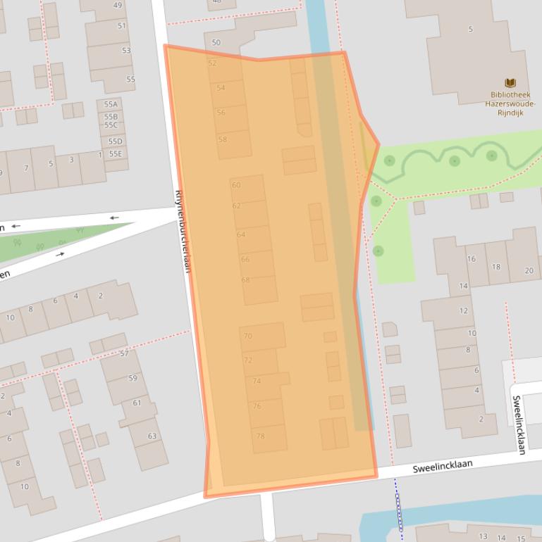 Kaart van postcodegebied 2394CW.