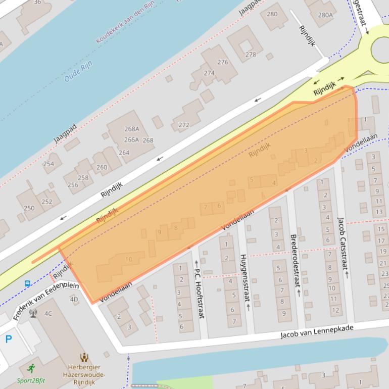 Kaart van postcodegebied 2394EA.