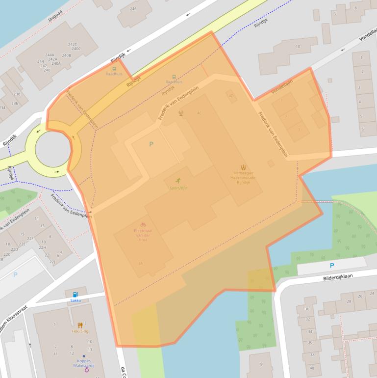 Kaart van postcodegebied 2394EB.