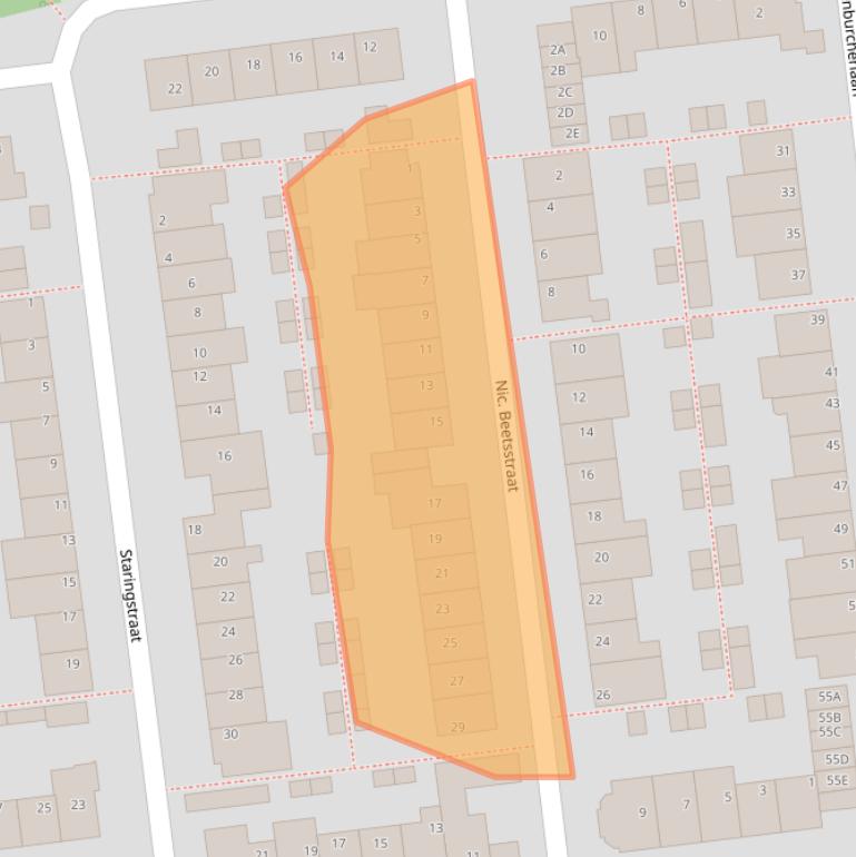 Kaart van postcodegebied 2394EN.
