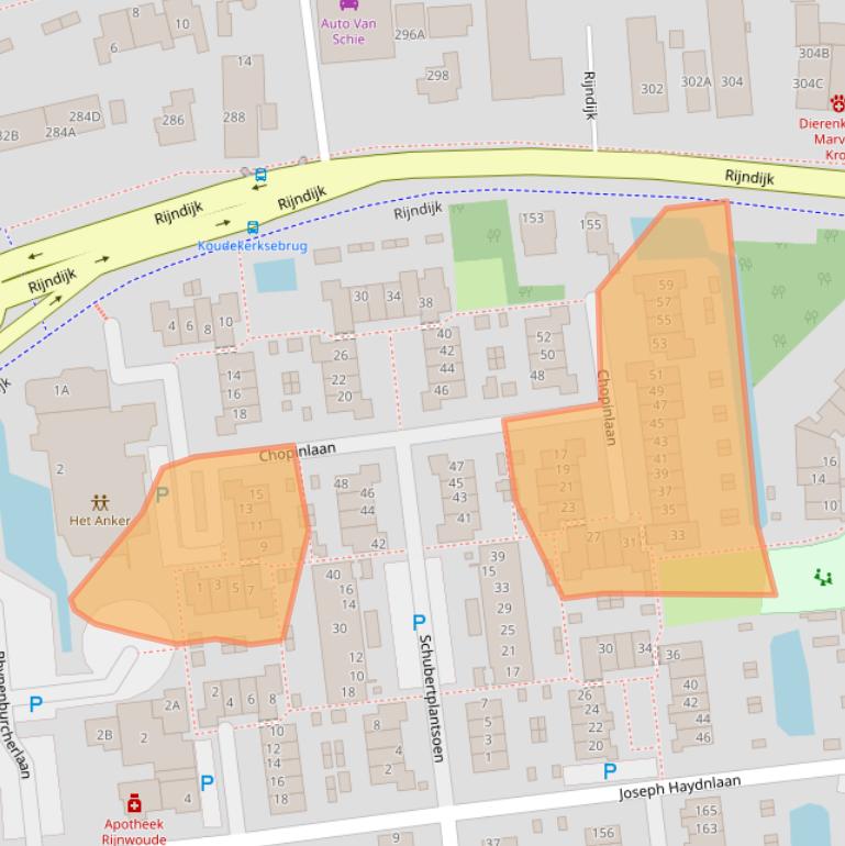 Kaart van postcodegebied 2394GK.