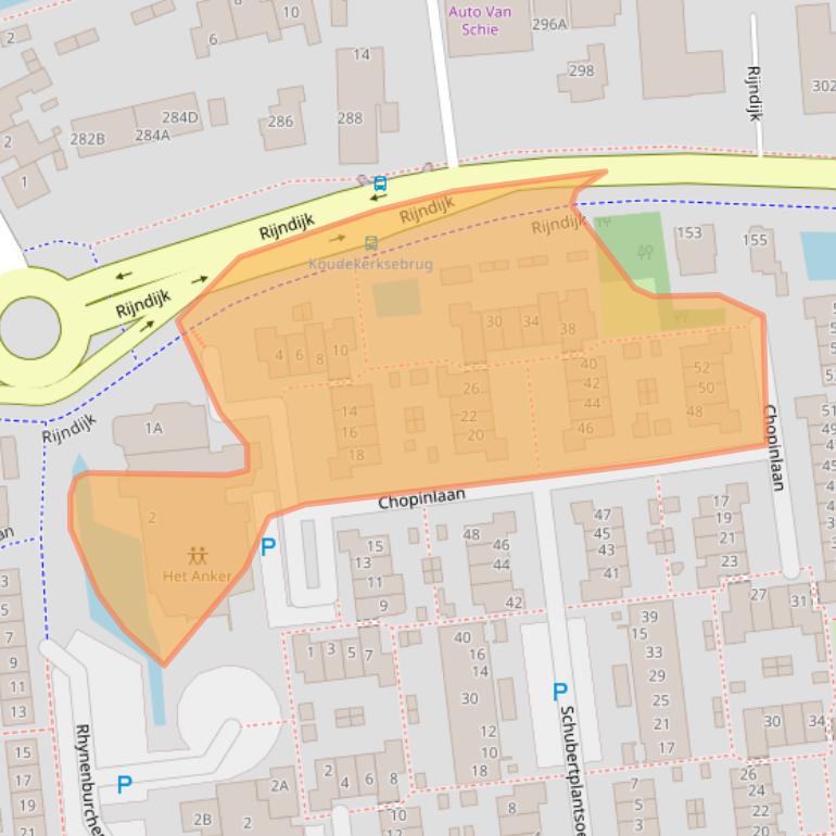 Kaart van postcodegebied 2394GL.