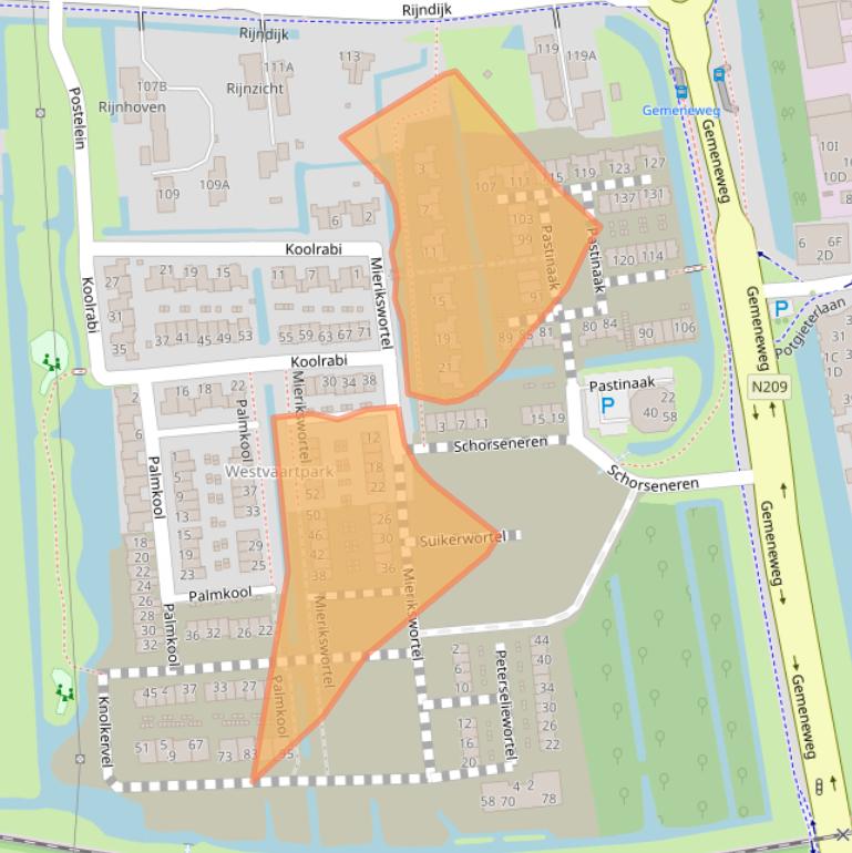 Kaart van postcodegebied 2394KL.