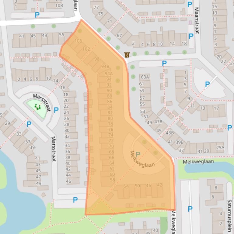 Kaart van postcodegebied 2394NG.