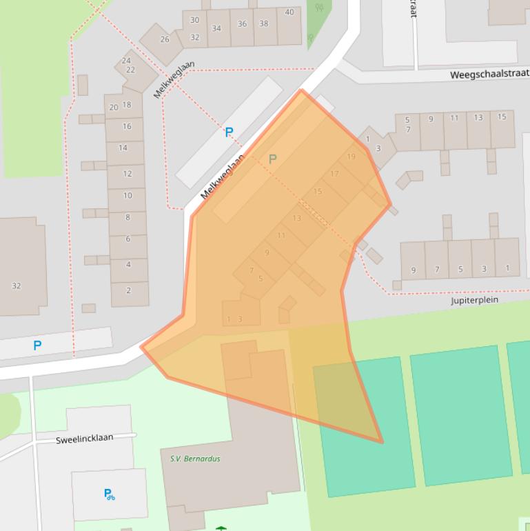 Kaart van postcodegebied 2394NK.