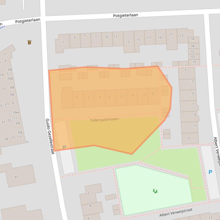 Kaart van postcodegebied 2394TP.