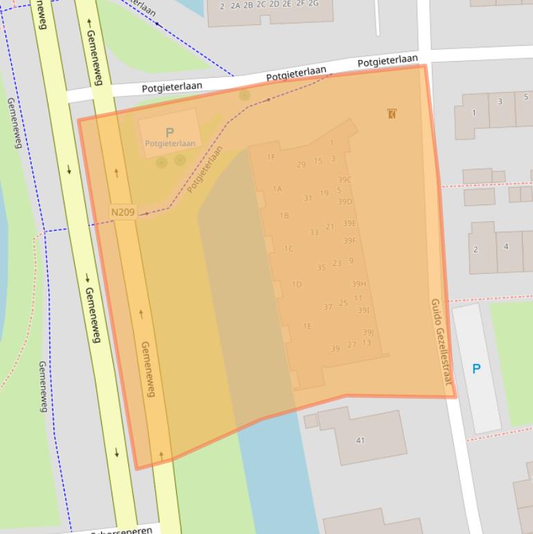 Kaart van postcodegebied 2394TR.